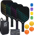 JoncAye Juego de 4 o 2 paletas de Pickleball, raquetas de fibra de...