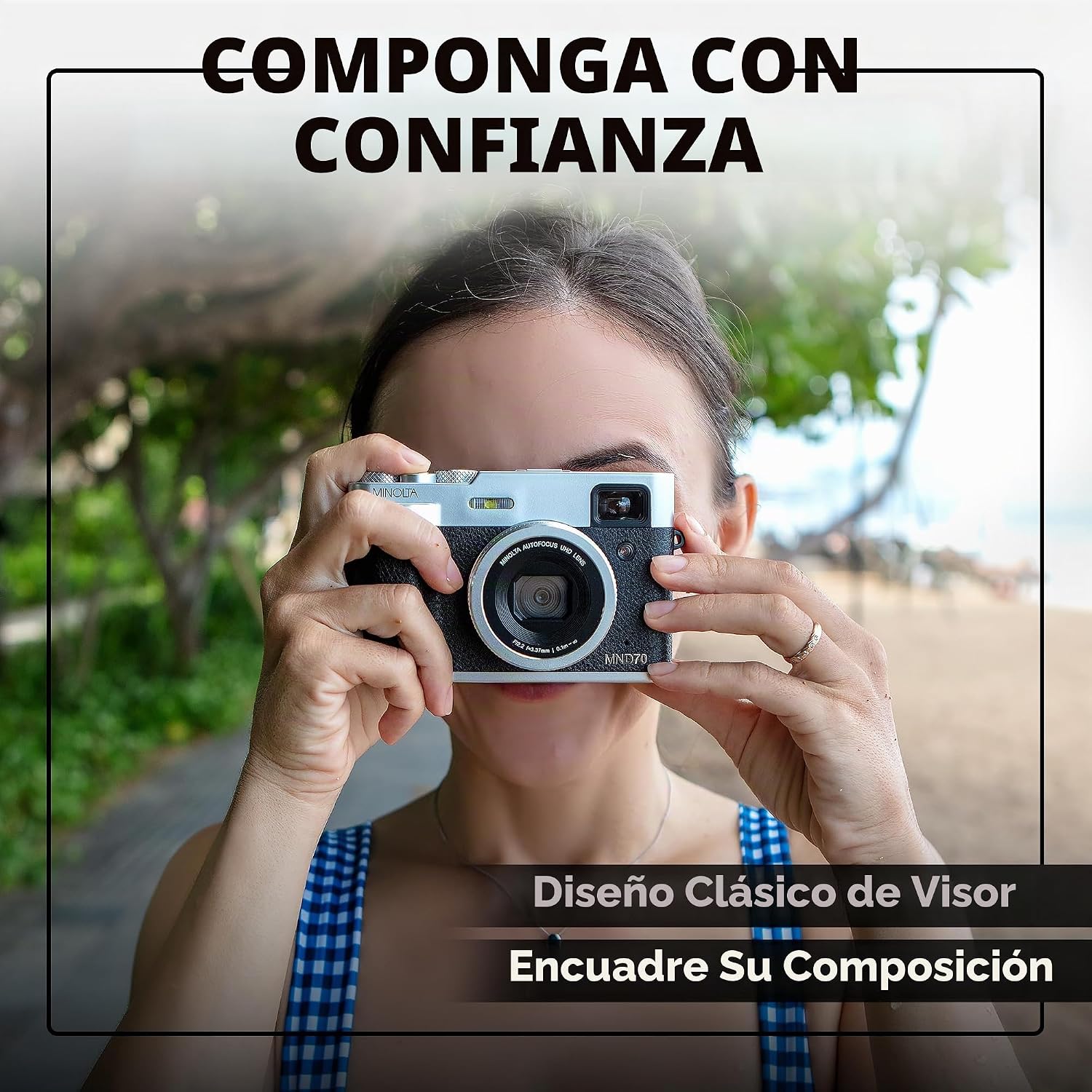 Minolta Cámara digital retro \u2013 Compacta de 48MP con enfoque au...