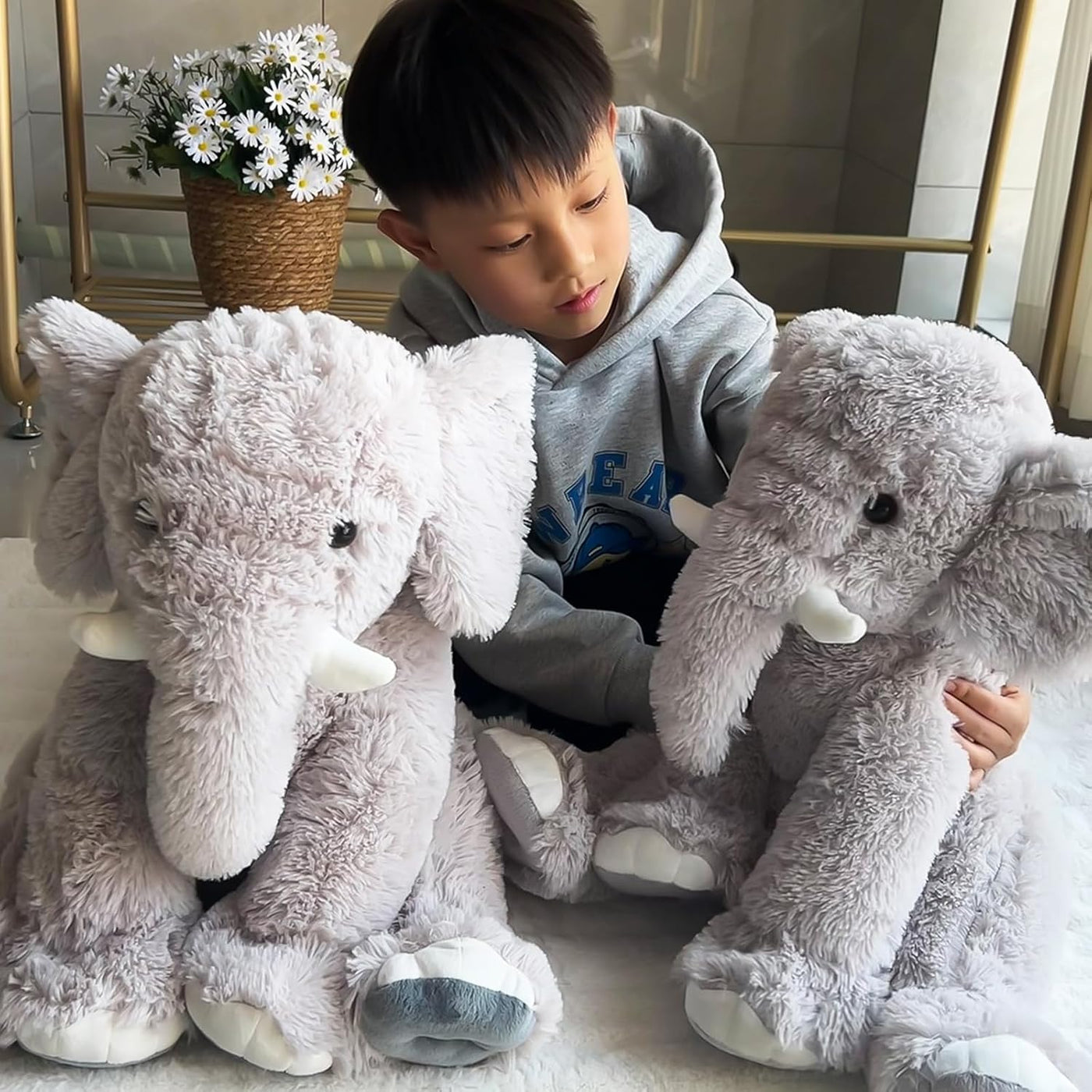 UBABER Elefante de peluche grande de 19.2 pulgadas, juguete de elef...