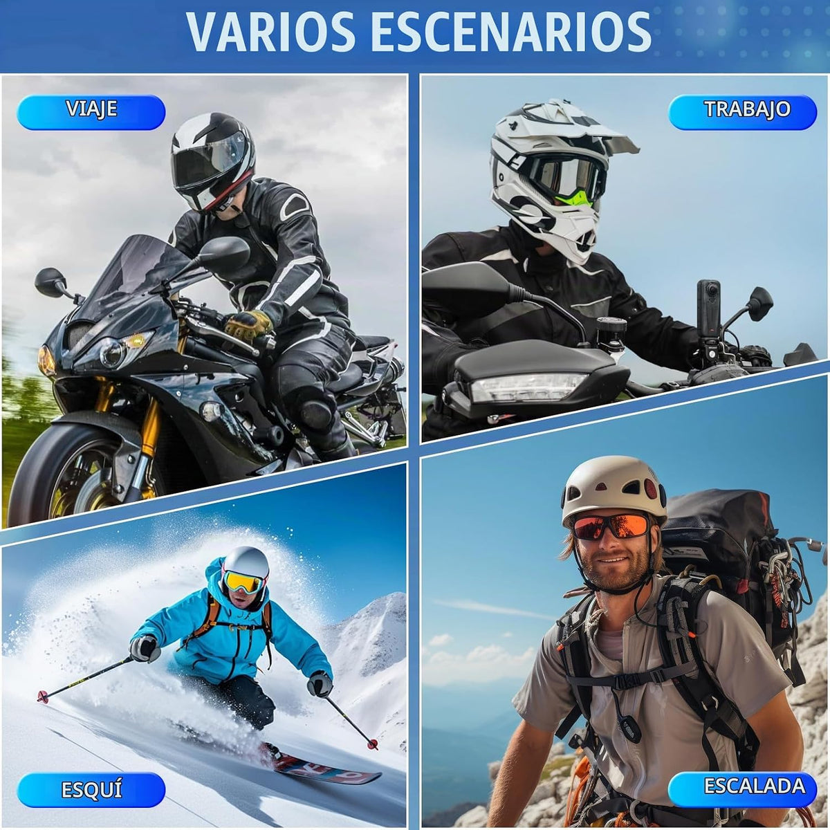THETREE Intercomunicador Bluetooth para casco de motocicleta, comun...