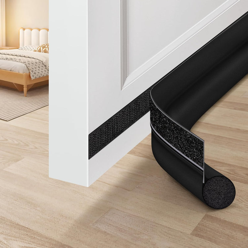 MAXTID Tope para puerta de 36 pulgadas, color negro, ajustable, blo...