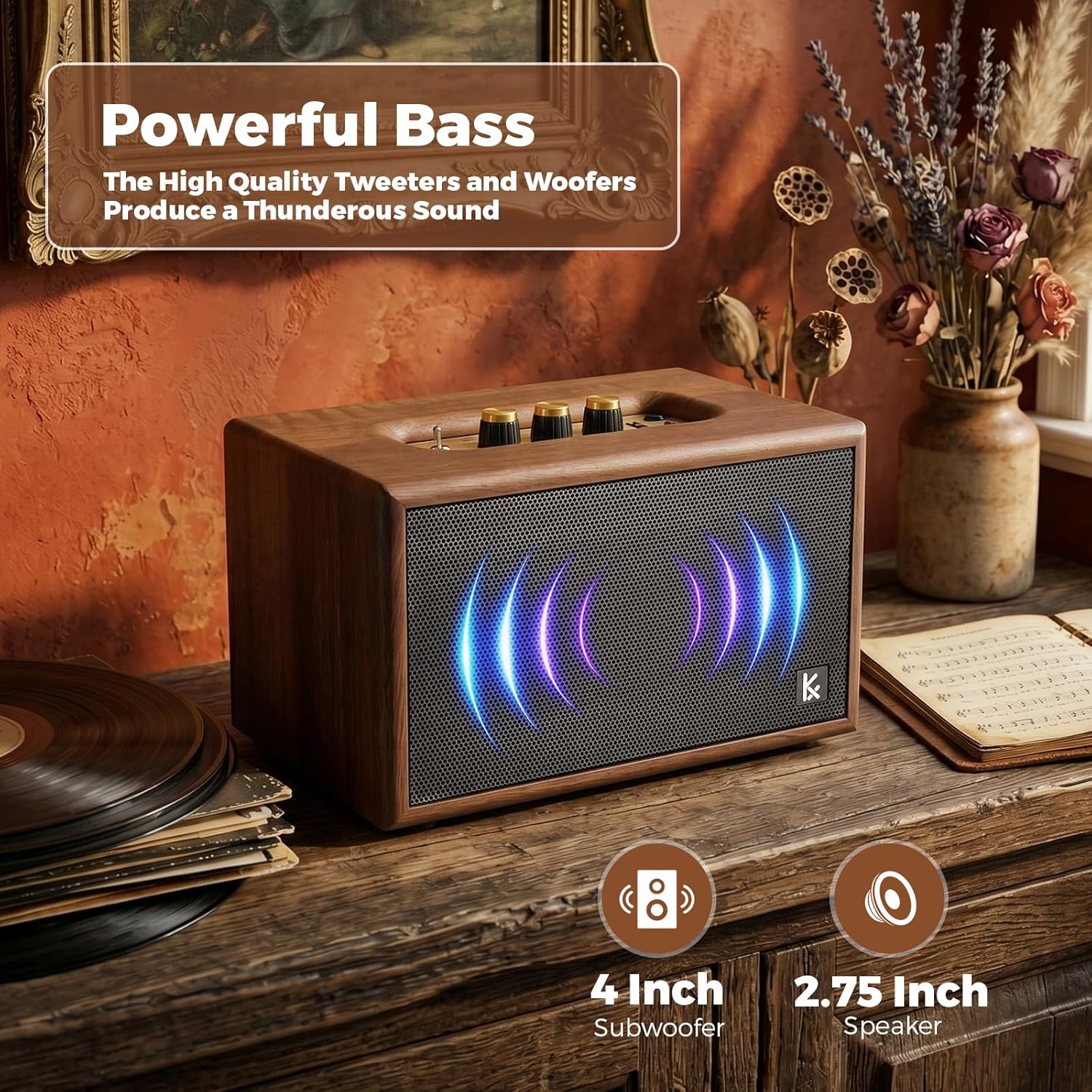 KONEX Altavoz Bluetooth Vintage