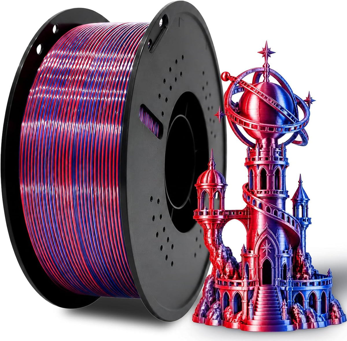 Colourbing Filamento de impresora 3D PLA+ de seda presecada de dobl...