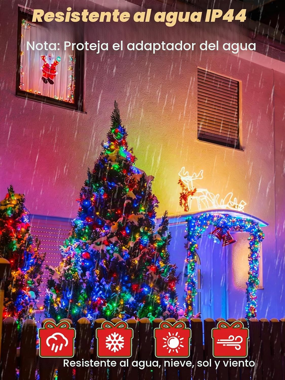 Luces de racimo de Navidad de 75 pies, 1500 luces LED con control r...