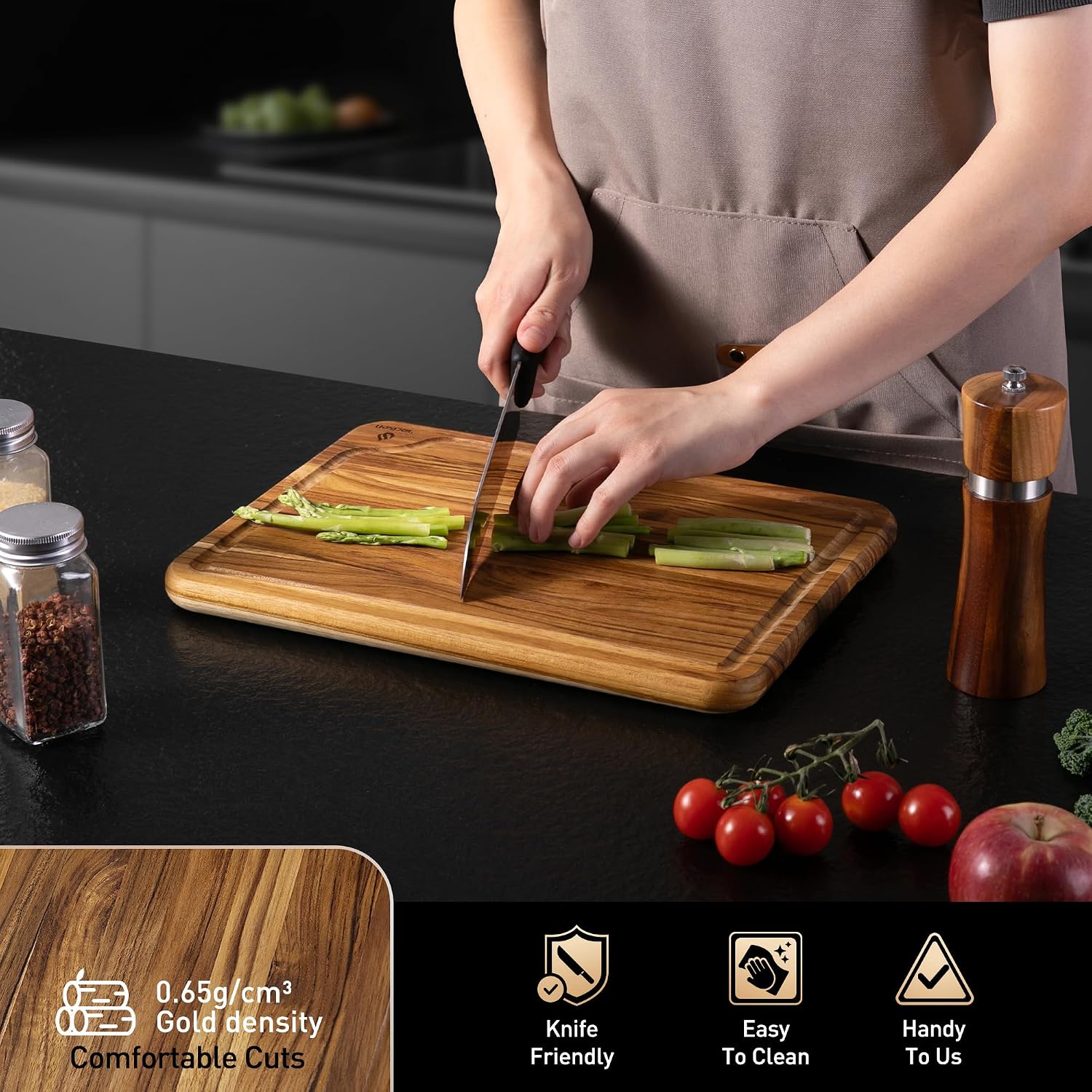 Tabla de cortar de madera de teca para cocina 13 pulgadas tabla de...