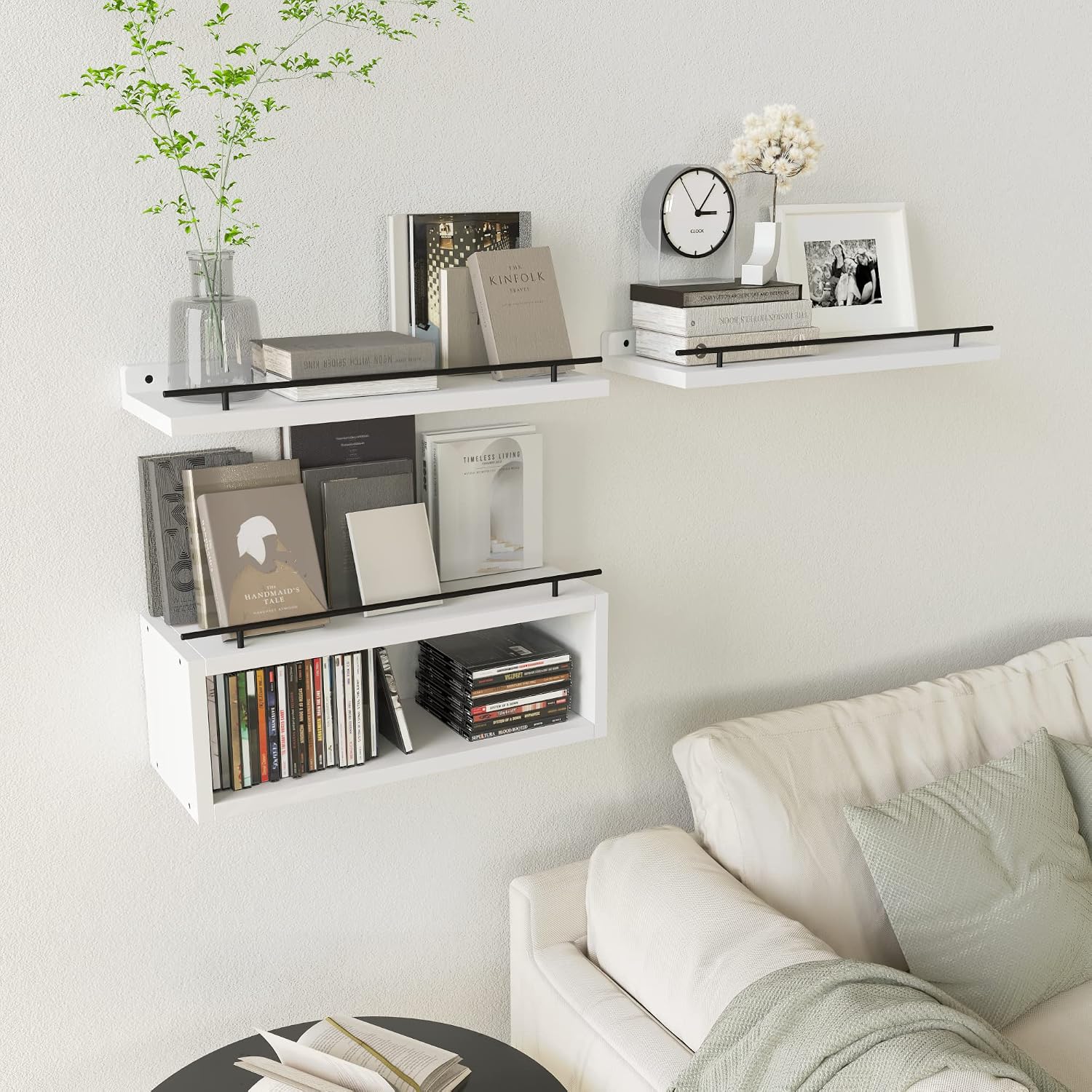 WOPITUES Estantes flotantes para pared con estante de cubo, estante...