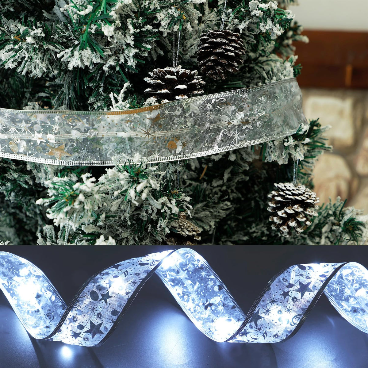 BraveDream Luces inteligentes de cinta de Navidad de 33 pies, cinta...