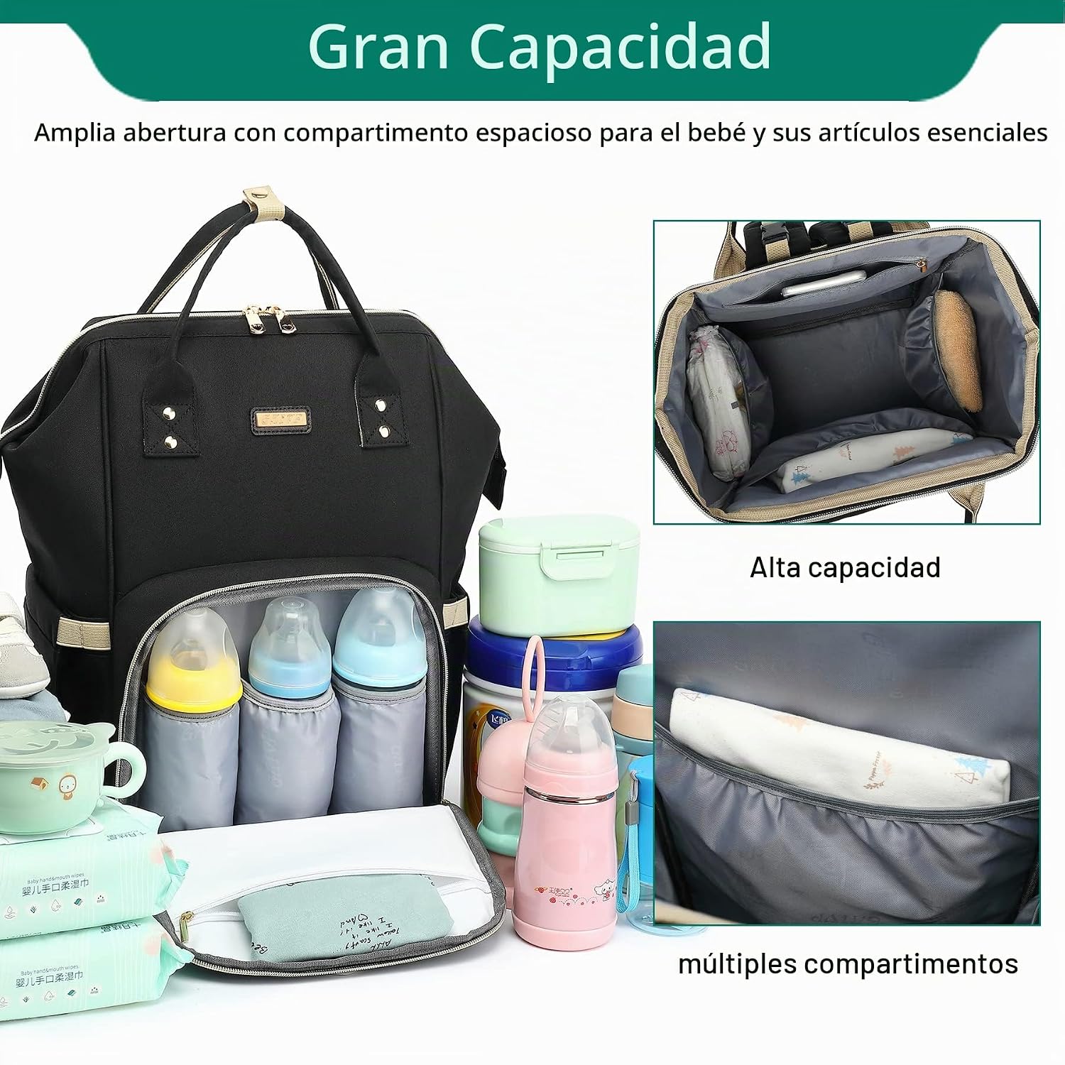 Bolsa de pañales, bolsas de pañales para bebés y niñas, bolsas de b...