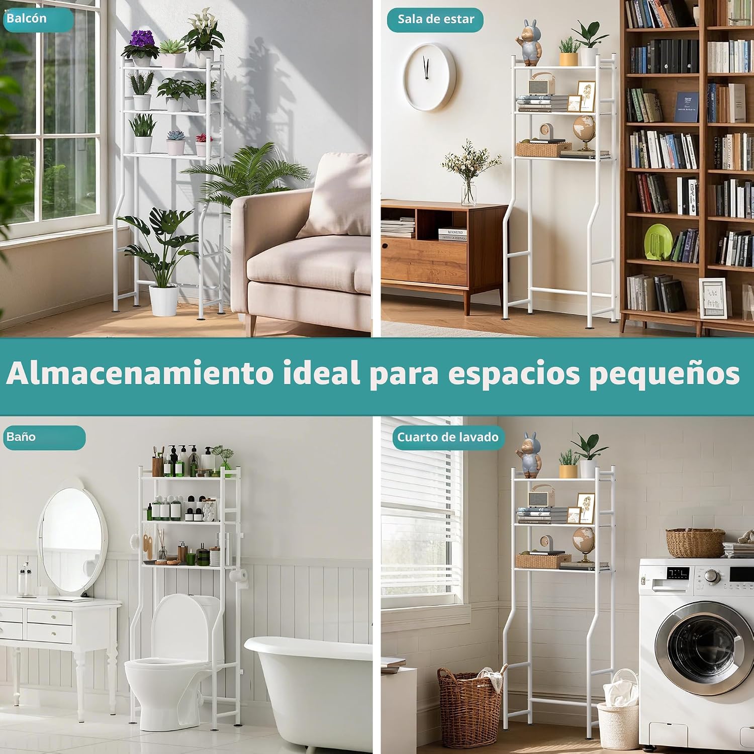 AriseWork Almacenamiento de 3 niveles sobre el inodoro con soporte...
