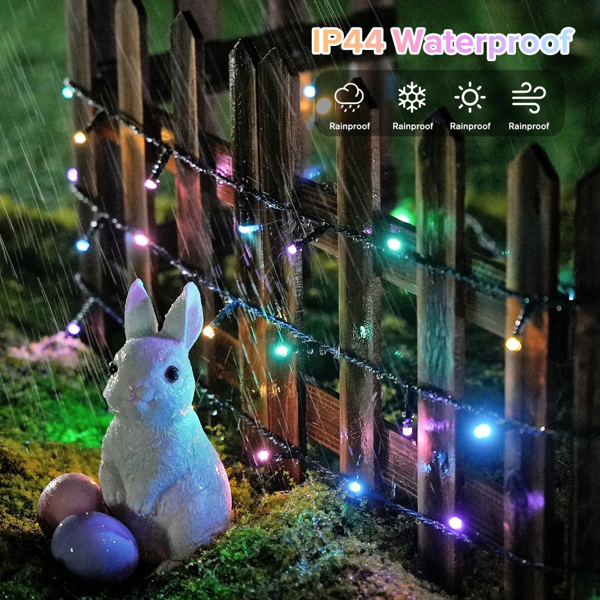 JMEXSUSS 250 luces LED de Pascua para interiores y exteriores, tira...