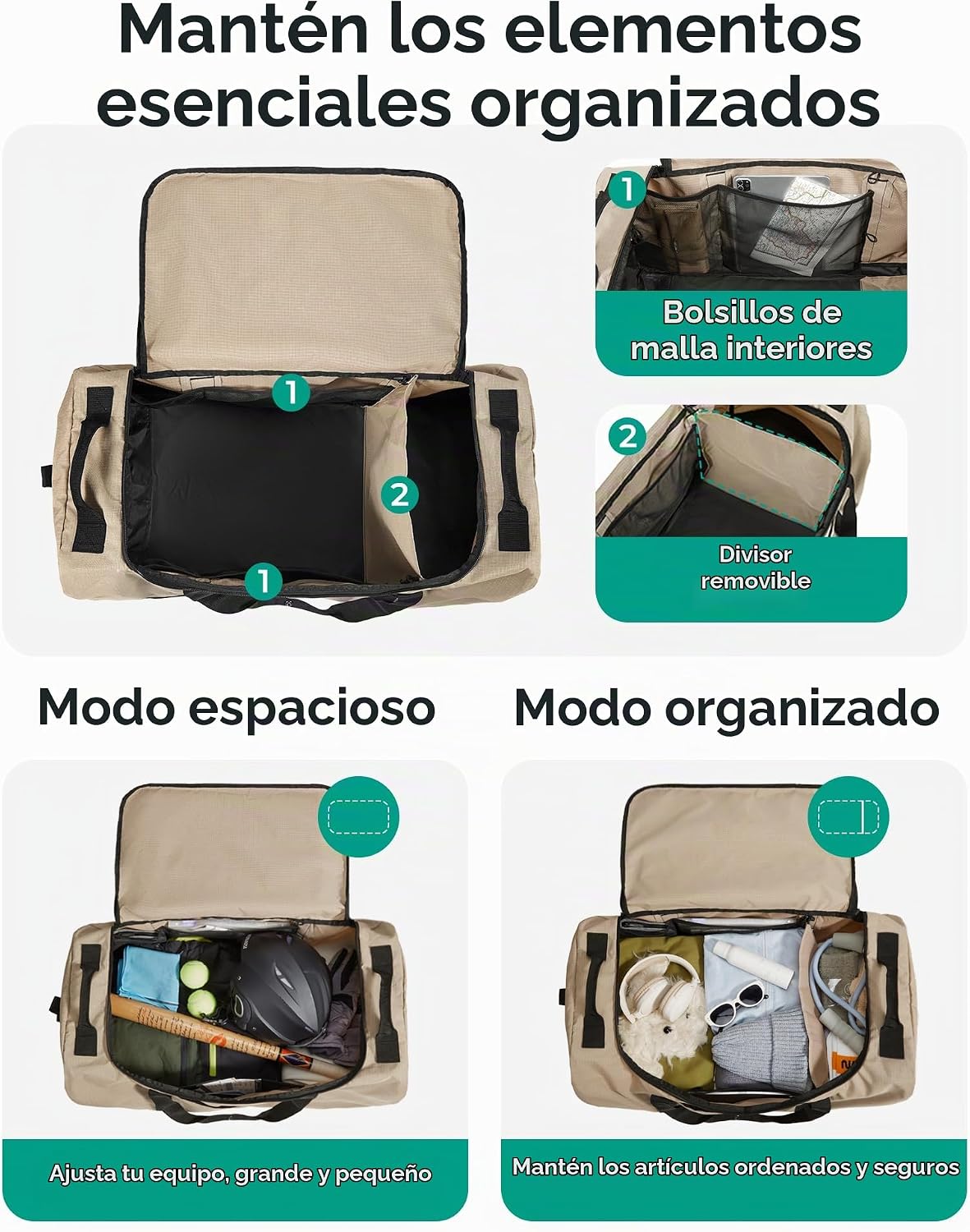 BAGSMART 83L - Bolsa de viaje plegable, bolsa de lona grande para v...