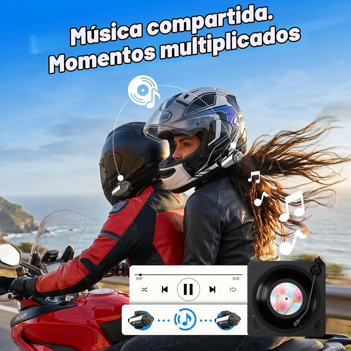 Moman Intercomunicador para motocicleta, sistemas de comunicación d...