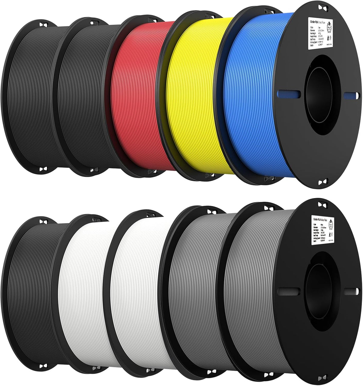 Creality Paquete de 10 unidades de filamento PLA de 1,75 mm para im...