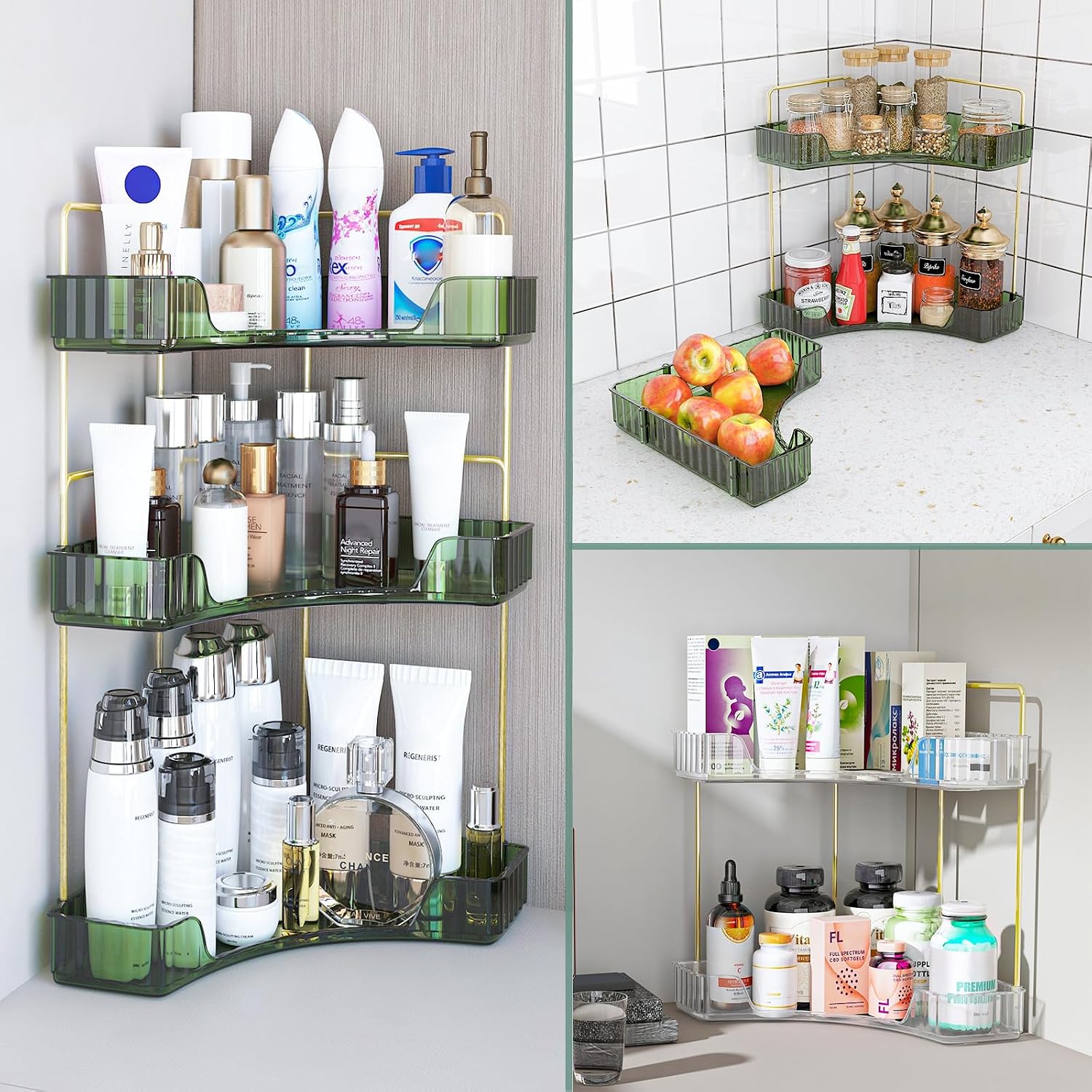 Webetop Organizador de Esquina para Mostrador de Baño, Organizador...