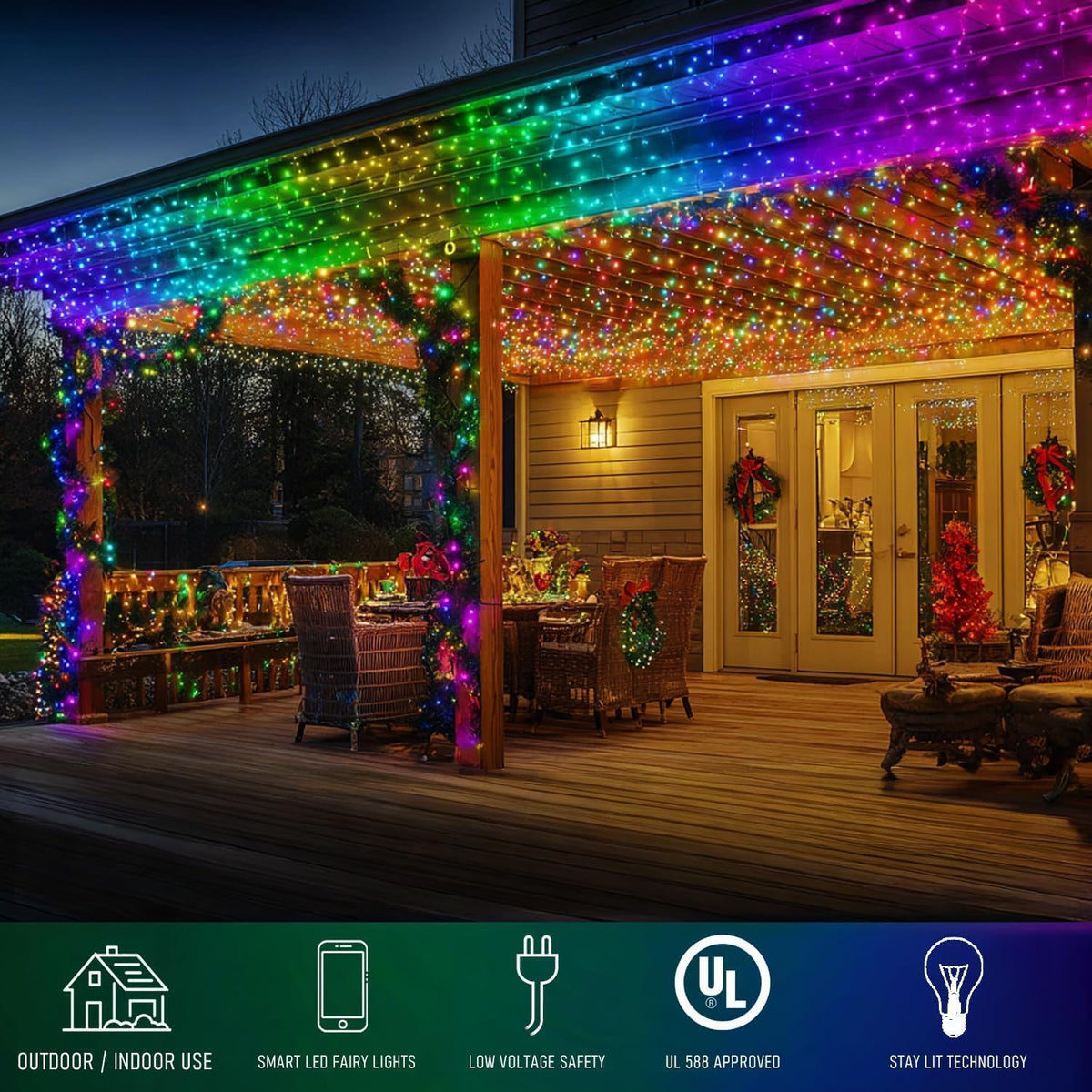 TW SHINE - Luces inteligentes de Navidad, 100 luces LED de 33 pies...