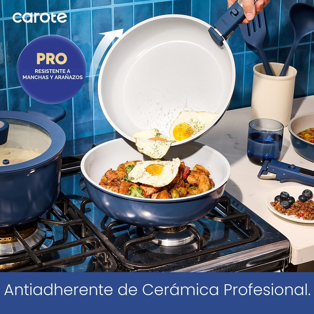 CAROTE Juego de Baterías de Cocina de Cerámica de 27 Piezas, Juego...