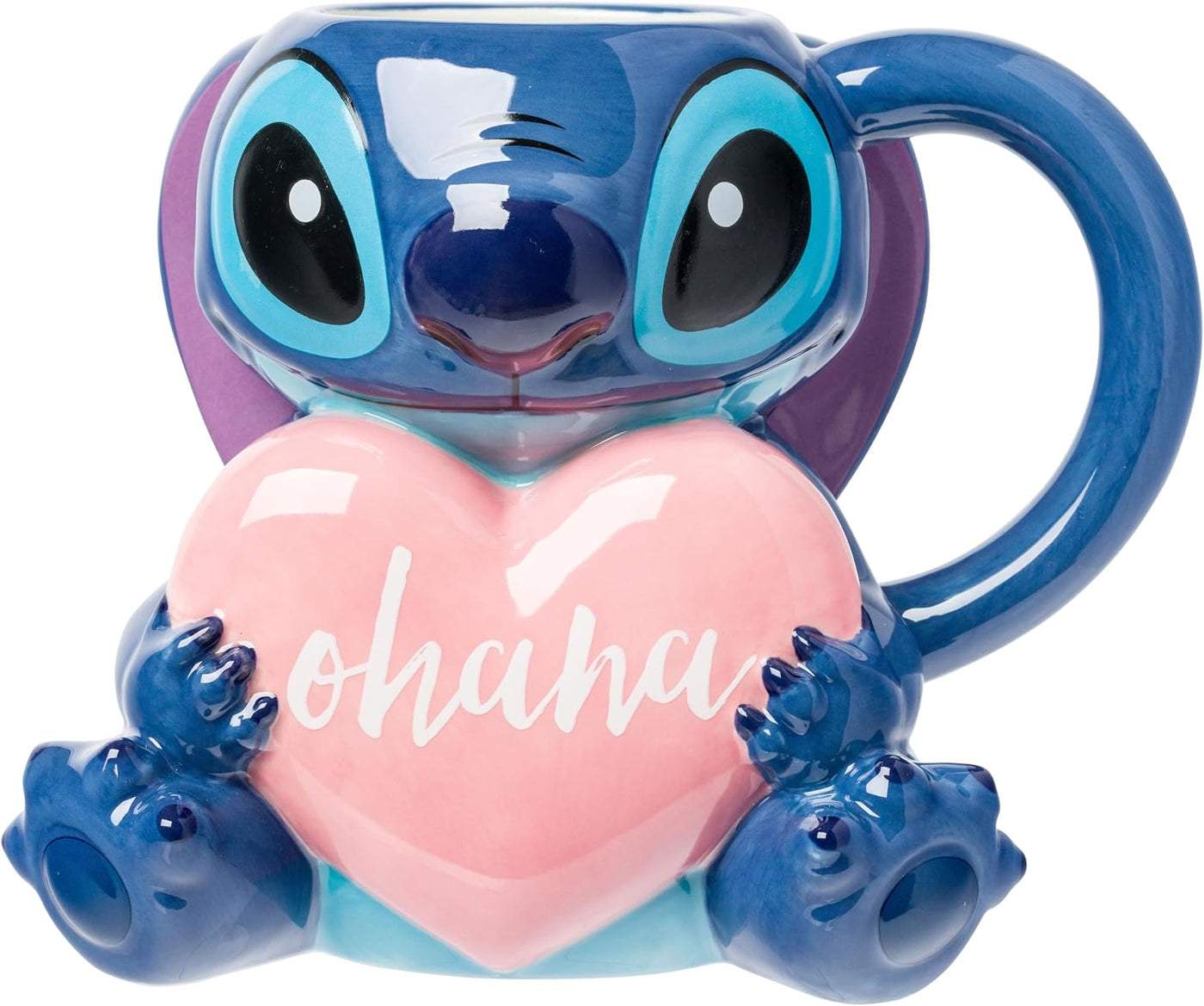 Silver Buffalo Disney Lilo and Stitch Ohana - Taza esculpida en 3D,...