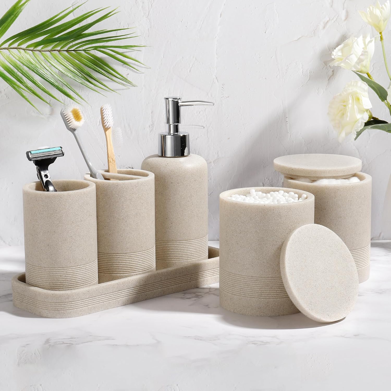 Juego de accesorios de baño, juego de accesorios de baño de 6 pieza...