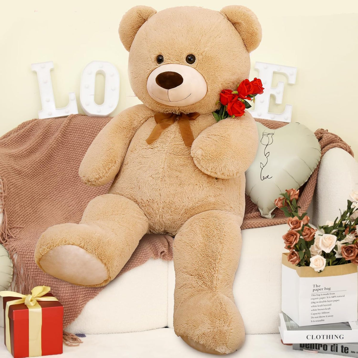 MorisMos Oso de Peluche Gigante Animal de Peluche 4 Pies, 51'&#...