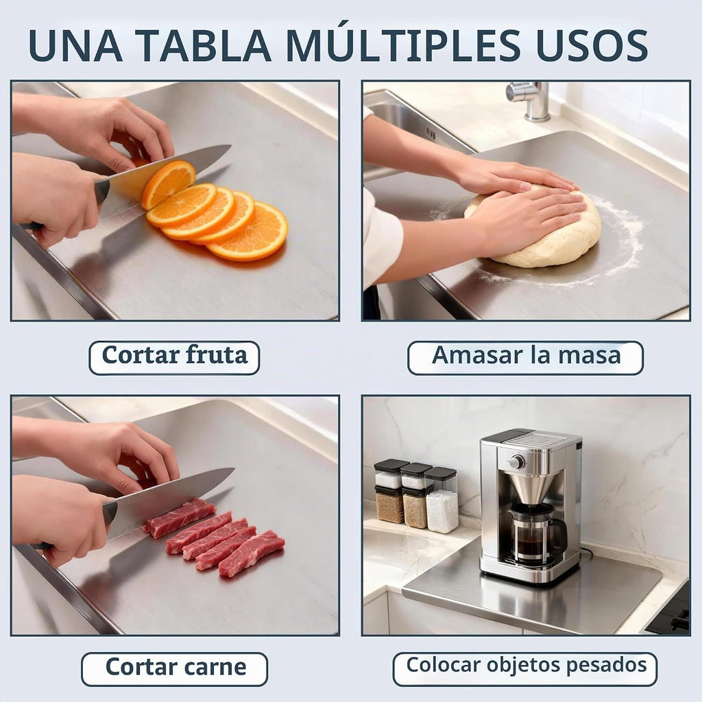 Tablas de cortar de acero inoxidable 304 para cocina, tabla de prep...