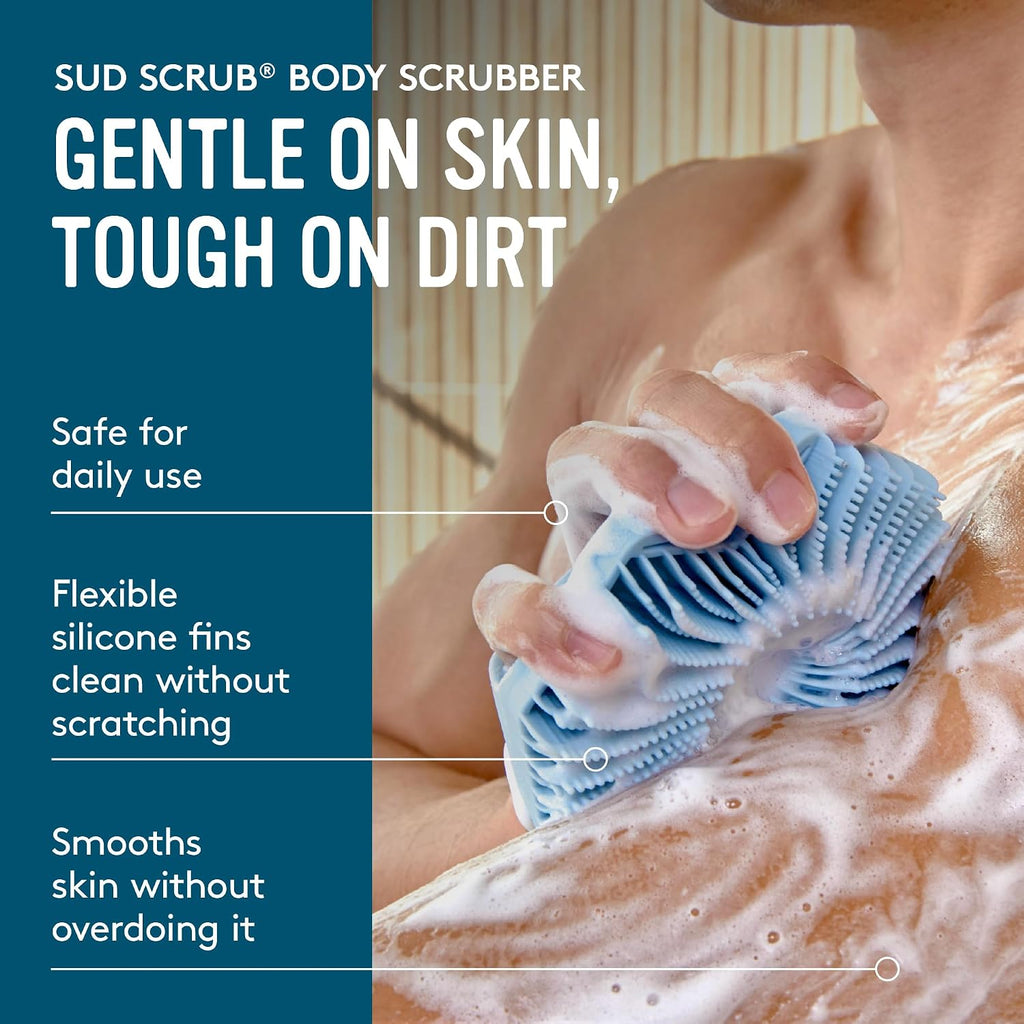 Sud Scrub® Depurador corporal de silicona antimicrobiano, cepillo e...