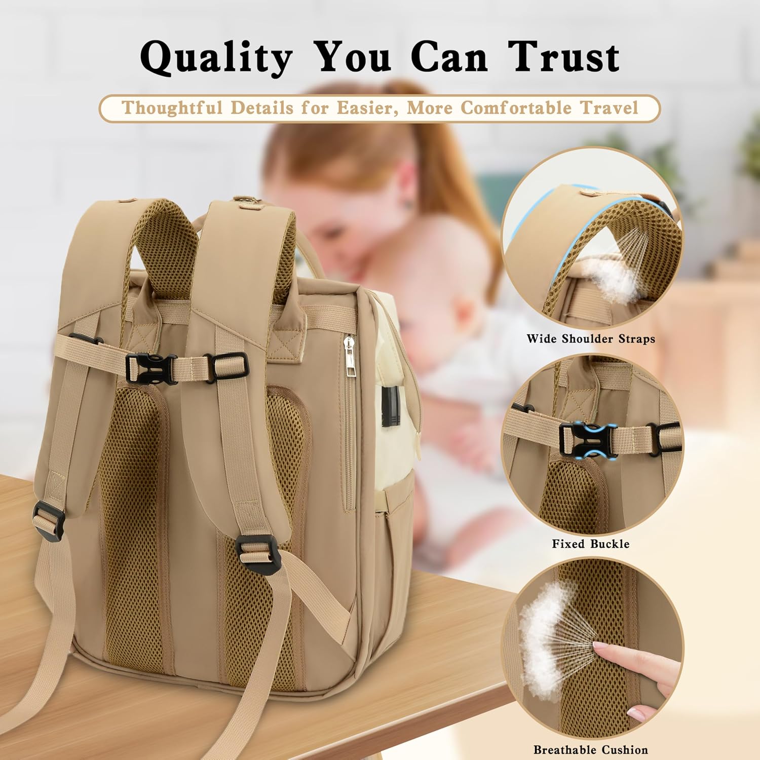 DERJUNSTAR Mochila Grande para Pañales, Bolsa de Pañales para Bebé...
