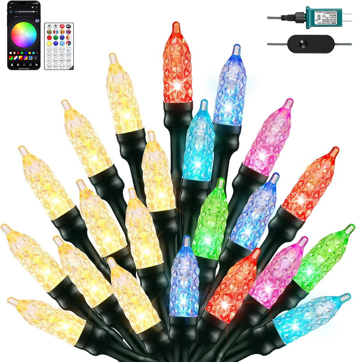 Minetom Cadena de luces LED inteligentes que cambian de color RGB 1...