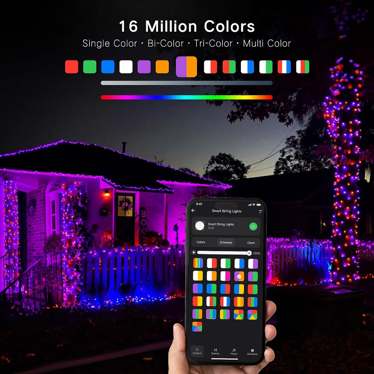 Brizled Guirnalda de luces inteligentes de Halloween, 196 pies | Lu...