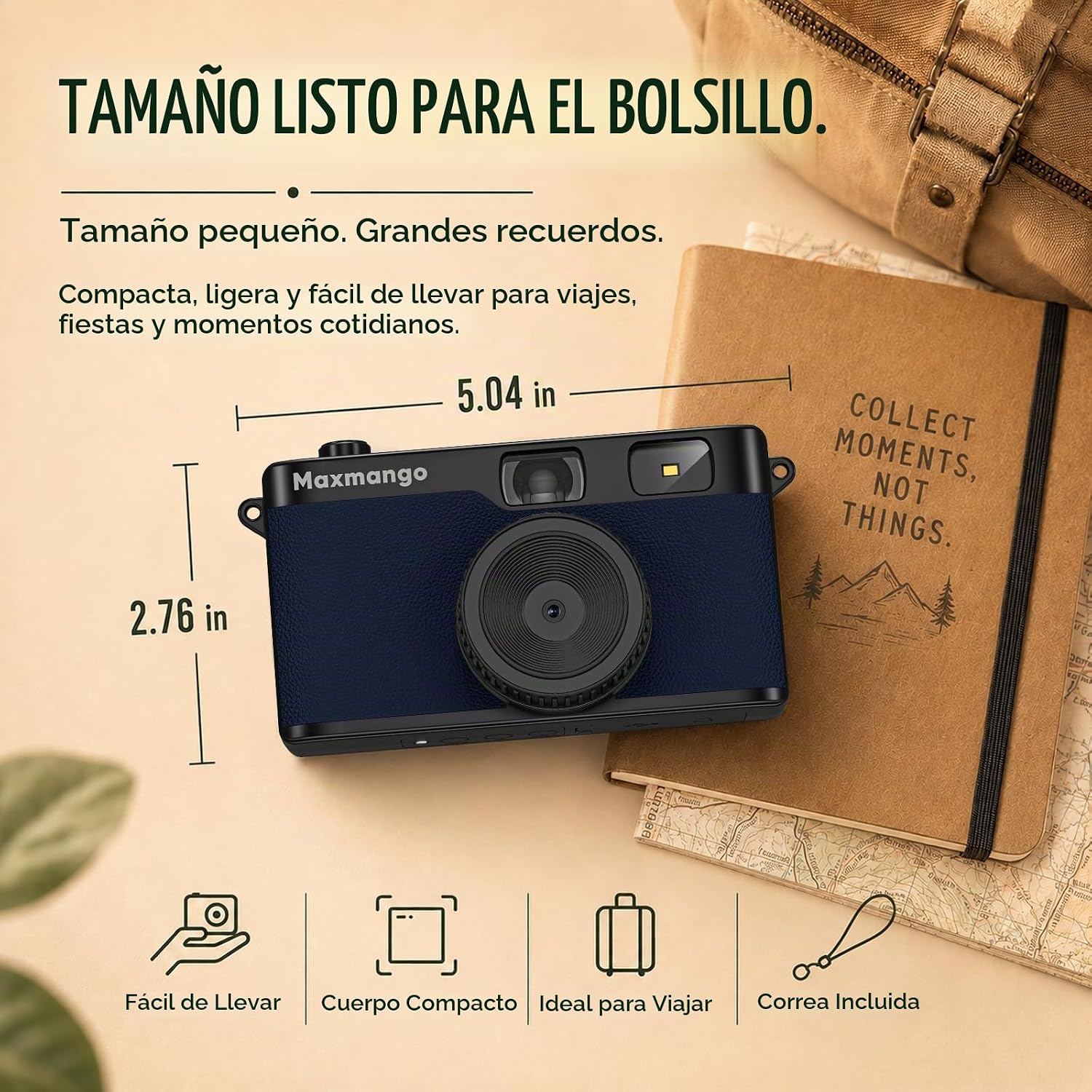 Maxmango Cámara digital vintage D53 - Cámara digital retro de 12 MP...