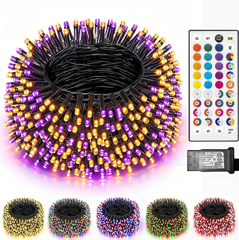 200 luces LED de Navidad que cambian de color, 35 colores de 66 pie...