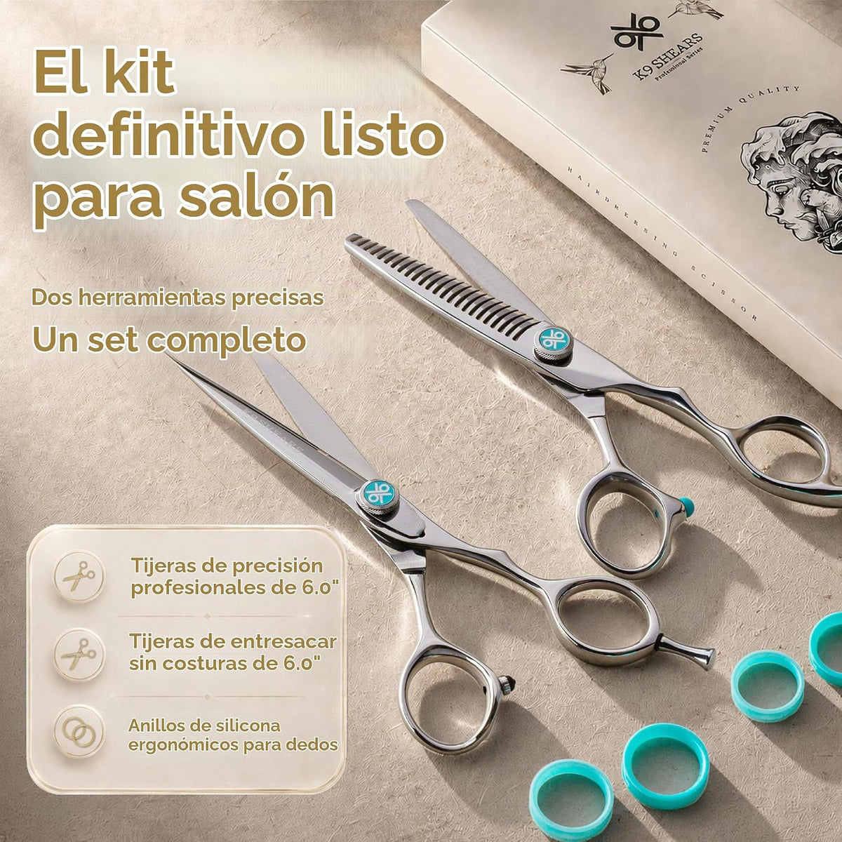K9 Shears Juego de tijeras para el cabello de 6 pulgadas - Tijeras...