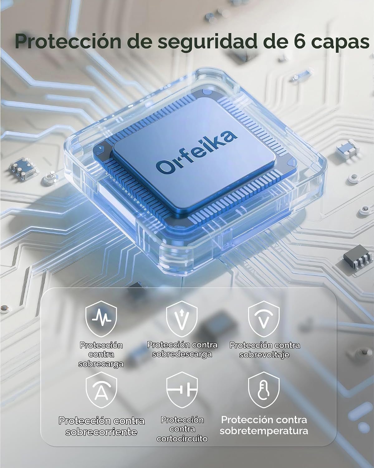 Orfeika Banco de energía de 20000 mAh, cargador portátil con 4 cabl...