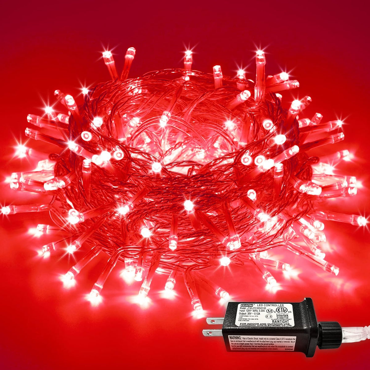 JMEXSUSS 66 pies 200 LED rojo Halloween interior al aire libre cade...