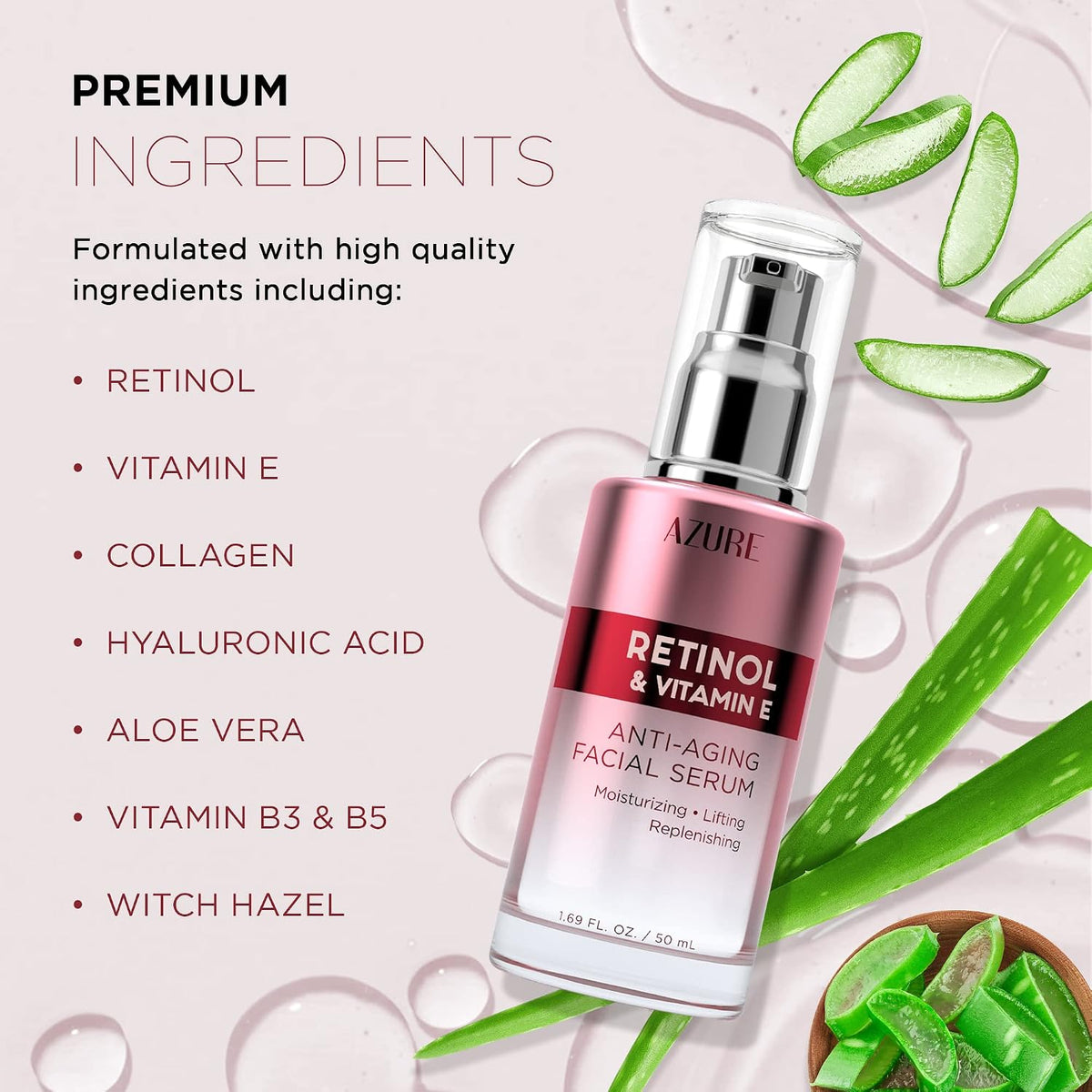 AZURE - Suero facial antienvejecimiento con retinol y vitamina E \u...