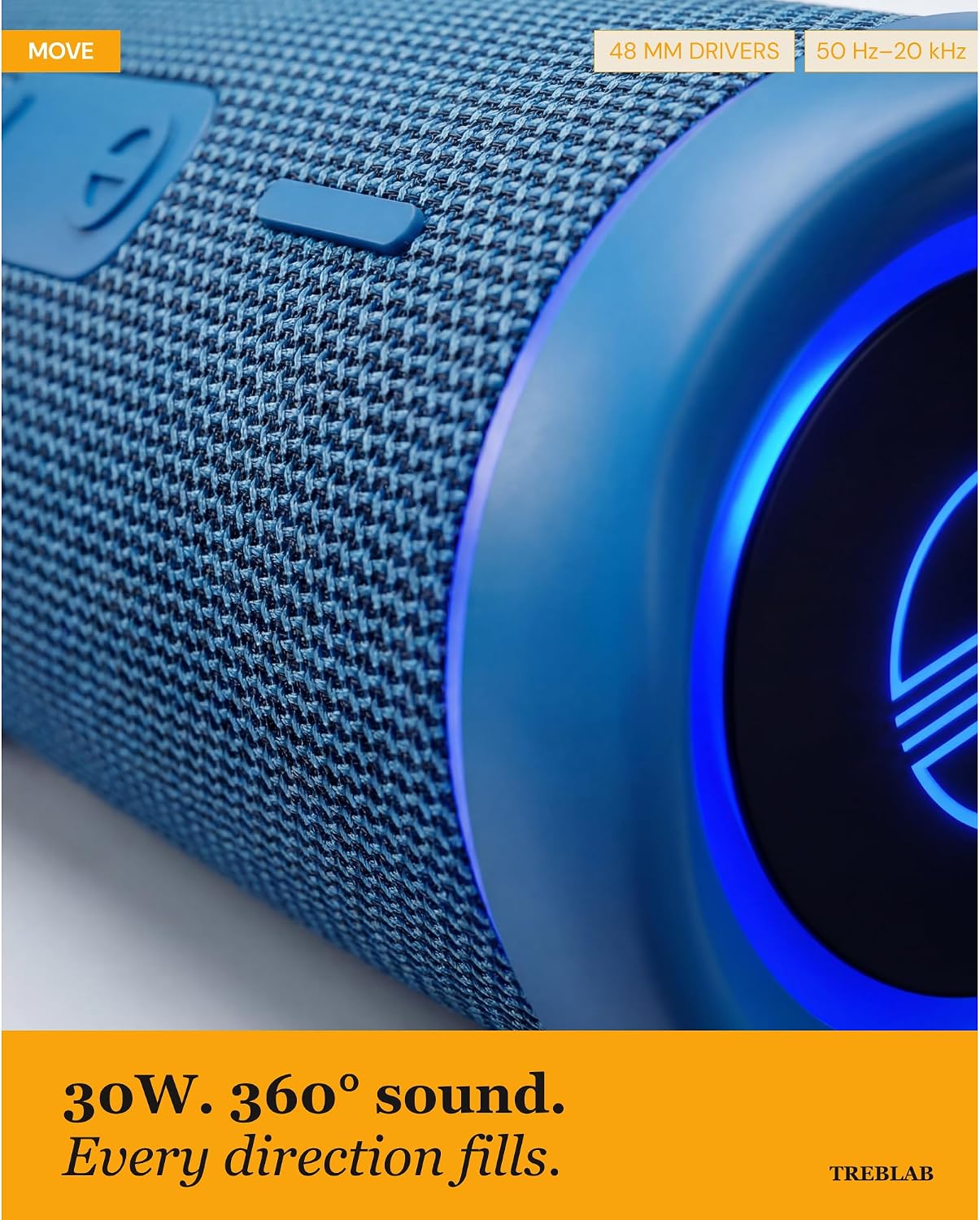 TREBLAB HD77 Altavoz Bluetooth impermeable, graves profundos de 30...