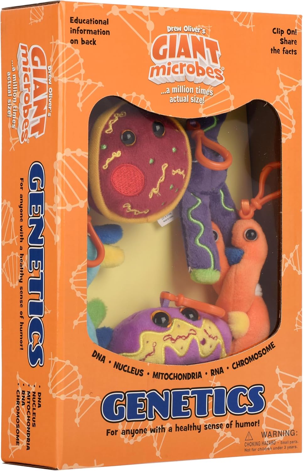 GIANT MICROBES Caja de regalo con temática de genética, llaveros de...