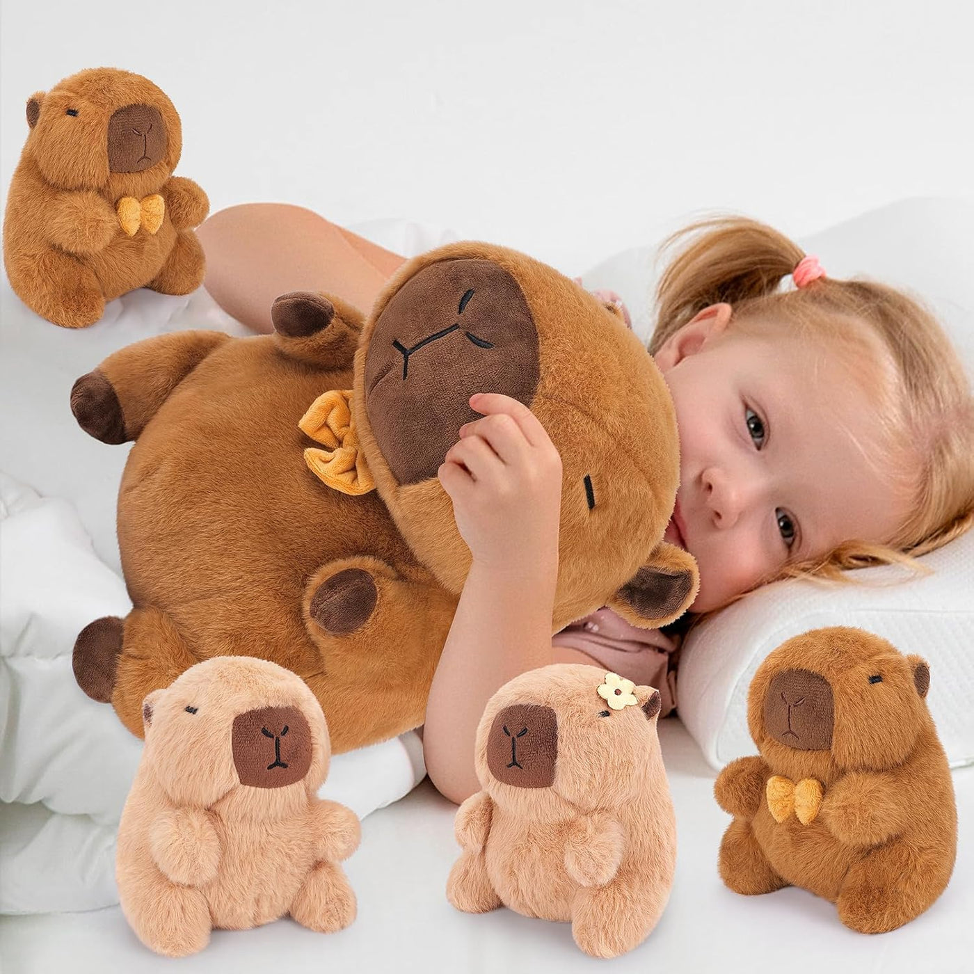 Achwishap 5 piezas de peluche Capybara de 16 pulgadas, mamá y 4 beb...