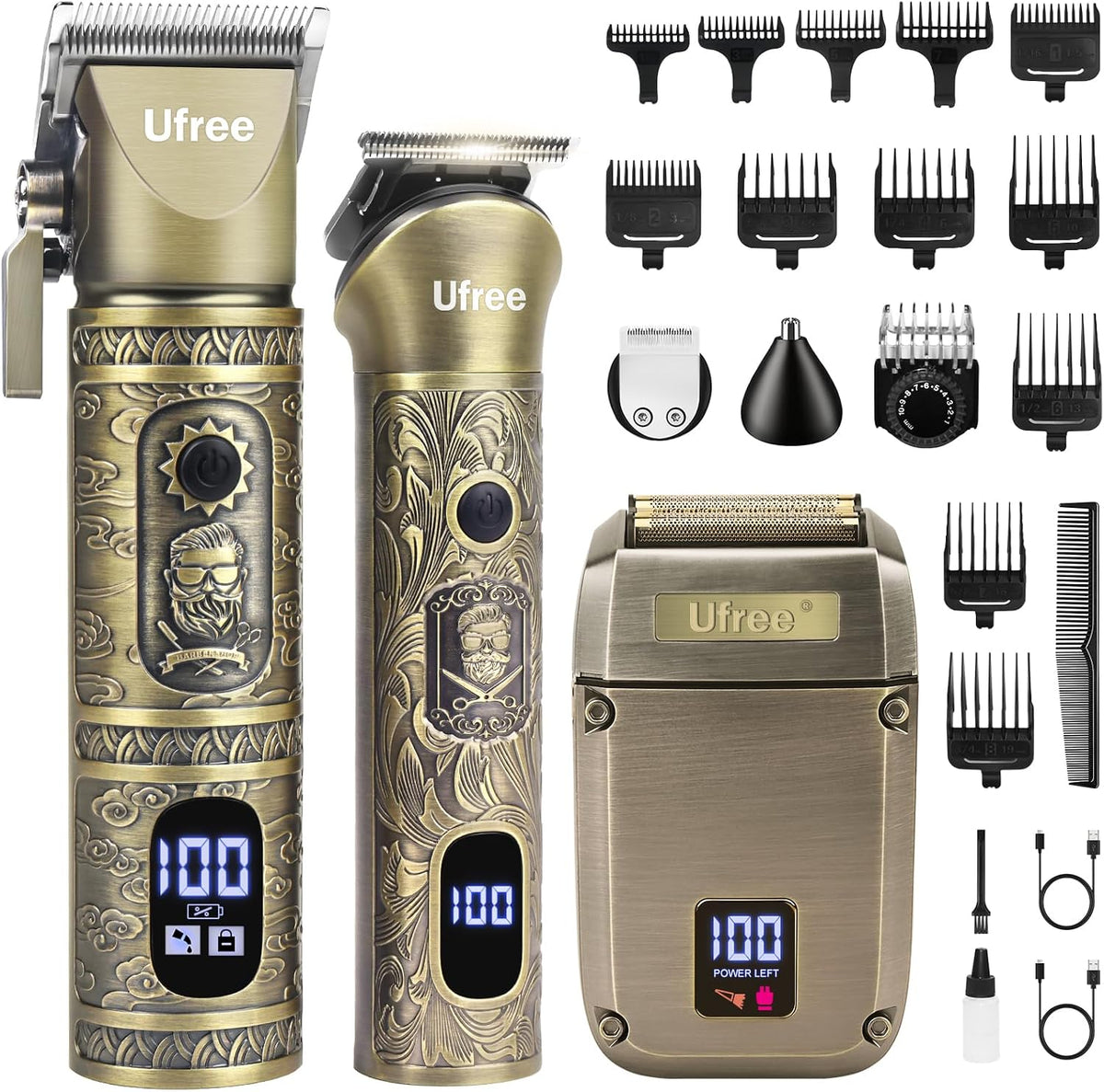 Ufree Cortadora de pelo para hombres, recortadora de barba, afeitad...