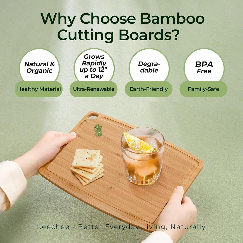 Keechee Tablas de Cortar de Madera de Bambú Carbonizado Aptas para...