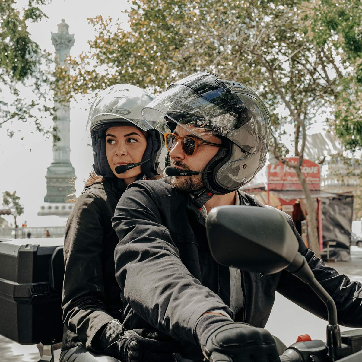 Sena 3S Plus Boom Auriculares Bluetooth para motocicleta, color negro