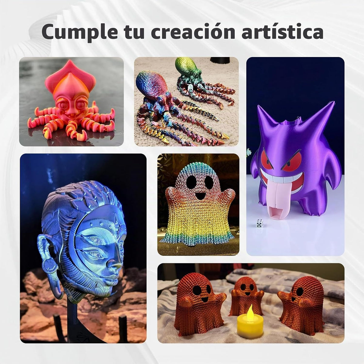 AMOLEN - Filamento de seda PLA para impresora 3D de 1.75mm, filamen...