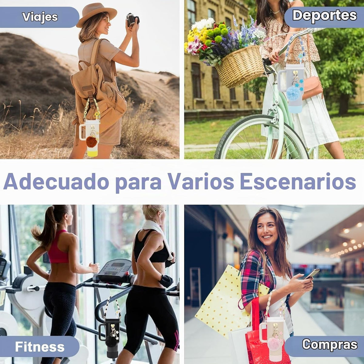 Conjunto de accesorios para Copa Stanley que incluye correa de asa...
