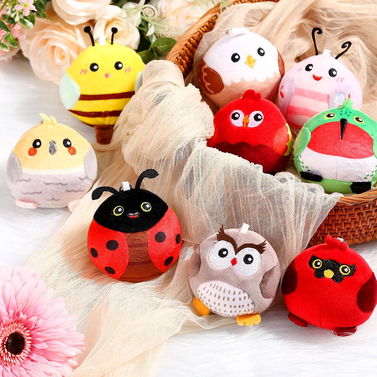 Libima - 9 animales de peluche pequeños a granel, animales voladore...