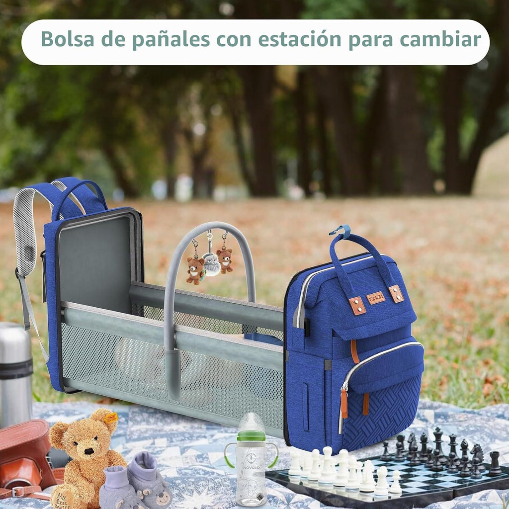 ISMGN - Mochila para pañales con cambiador, bolsa de bebé para mamá...
