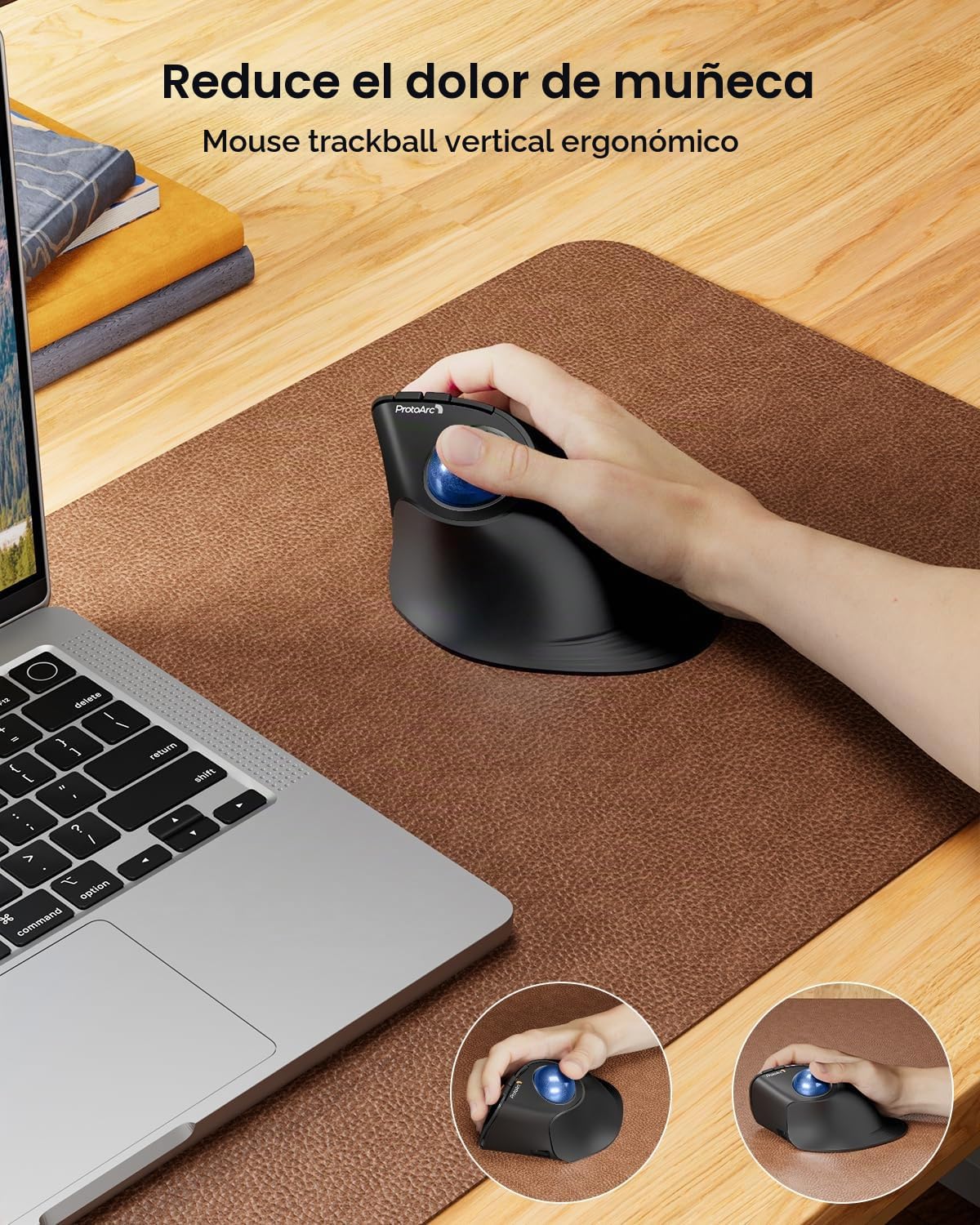 ProtoArc Ratón Trackball Vertical Inalámbrico, EM05 NL Ratón Ergonó...