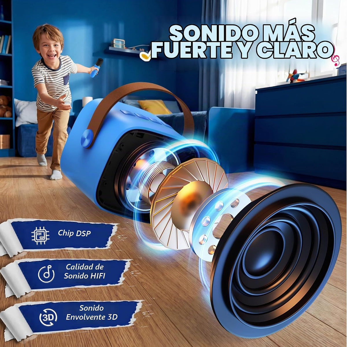Micrófono de karaoke inalámbrico YLL para niños y adultos, altavoz...