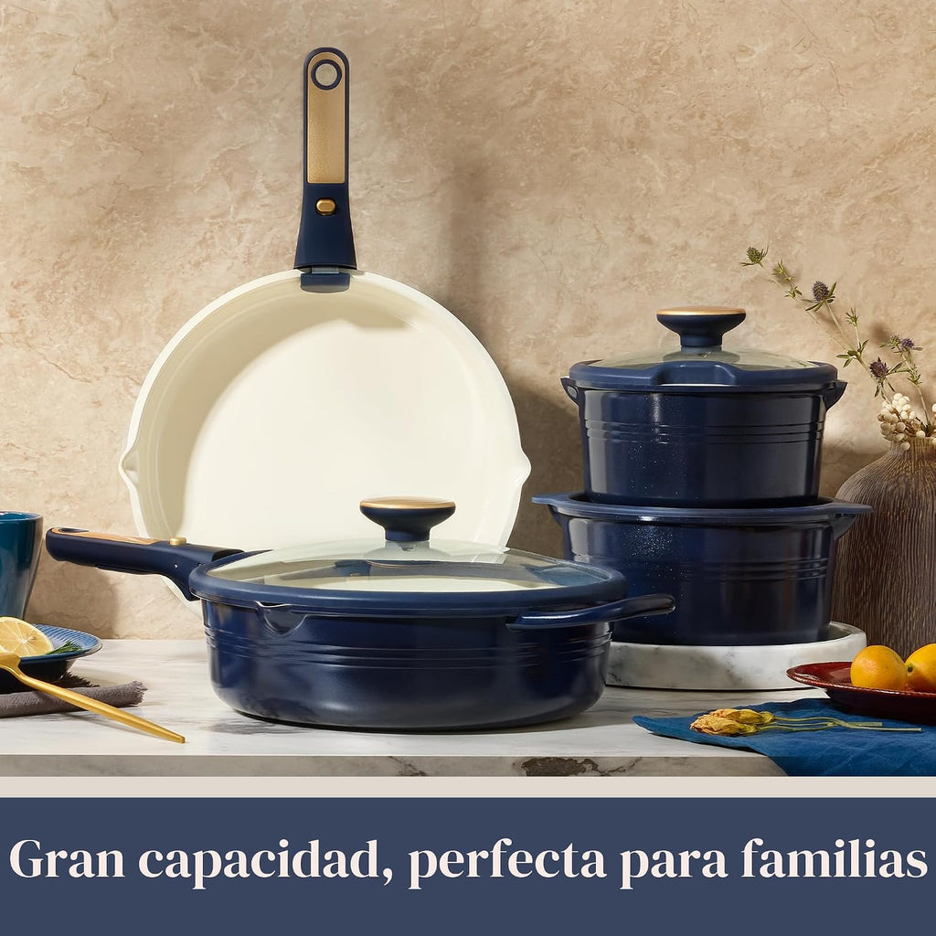 CAROTE Juego de 21 utensilios de cocina de titanio, juego de ollas...