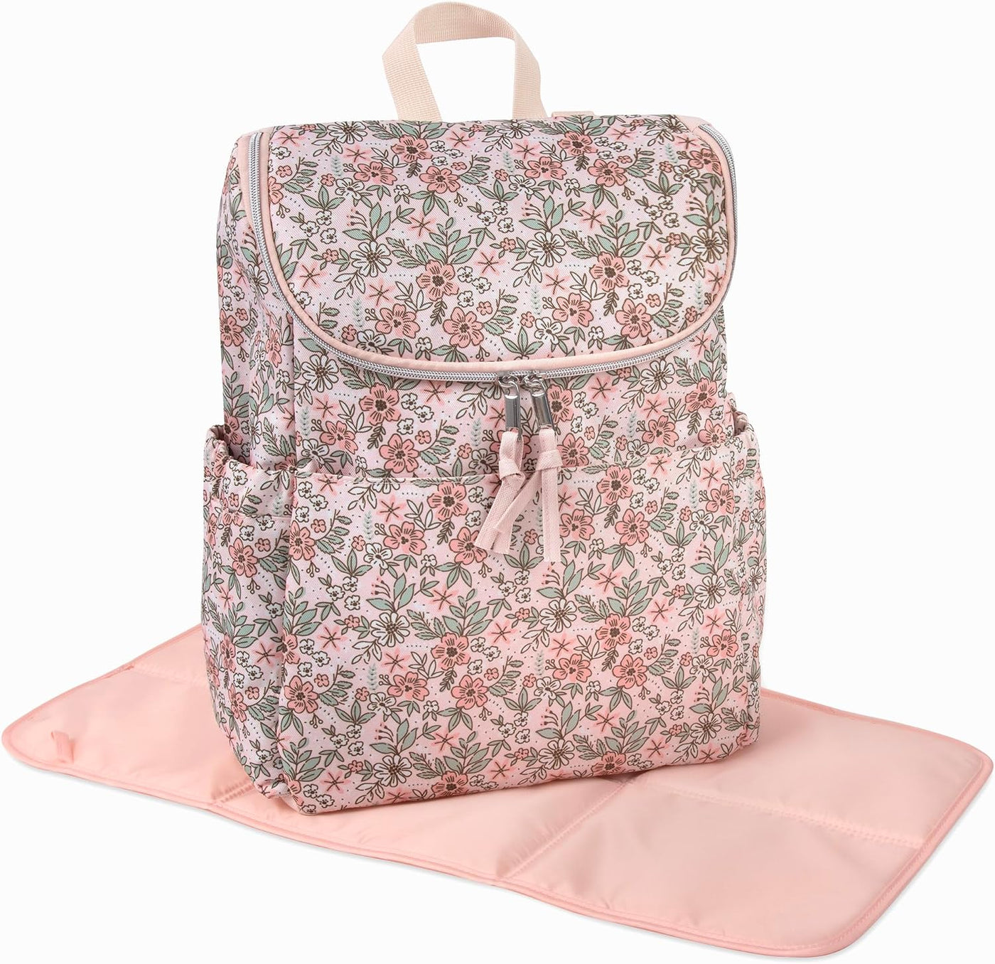 Mochila multifuncional para pañales florales y bolsa de viaje para...