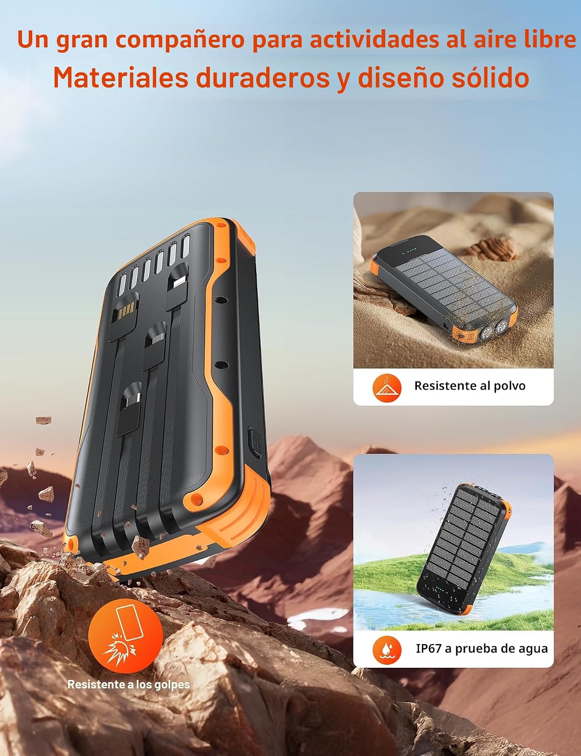 El banco 40000mAh PD20W de la energía solar de SOXONO ayuna cargado...