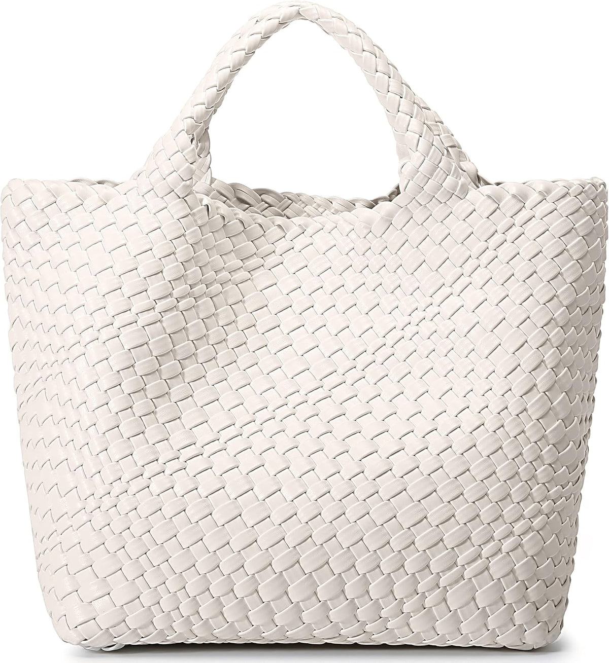 Bolso tejido para mujer, bolso tote de cuero vegano grande para ver...